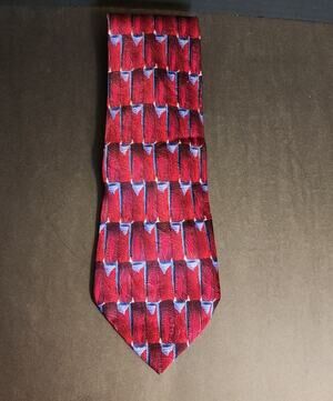GD Grateful Dead Mens Neck Tie "Gazing At The Fire" 20th Sets Red Geometric Silk